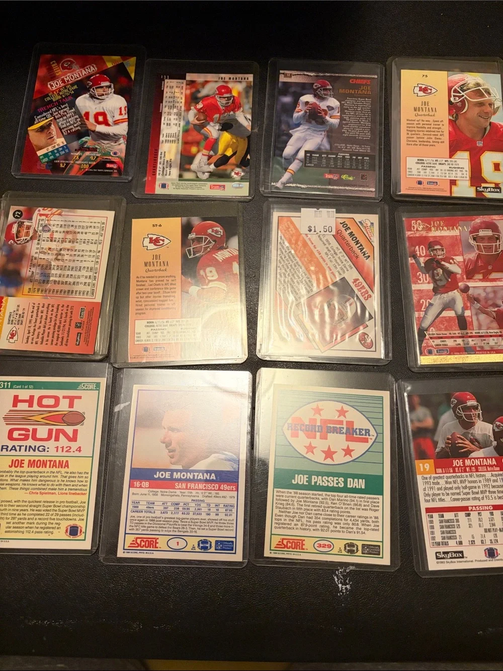 Joe Montana Football Trading Cards